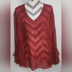 Anne Charles sheer top with flair wrists, size 26